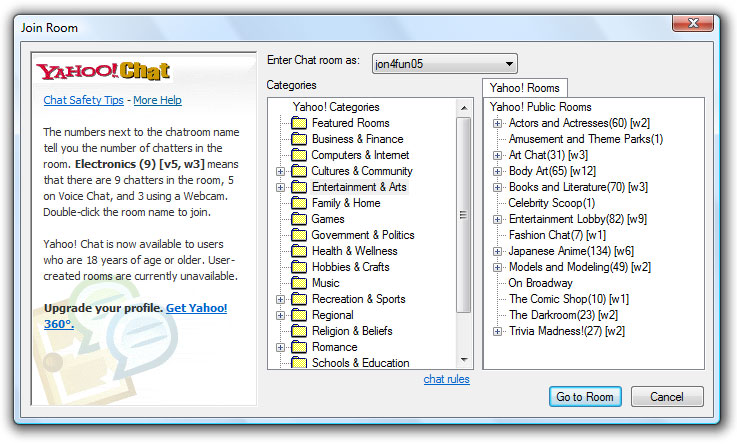 Yahoo Chat Rooms
